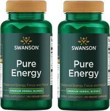 Pure Energy Metabolism Concentration Mental Focus Mood Support Stress Management Adaptogenic Herbs Herbal Supplement 60 Veggie Capsules (Veg Caps) Vegan (2 Pack)