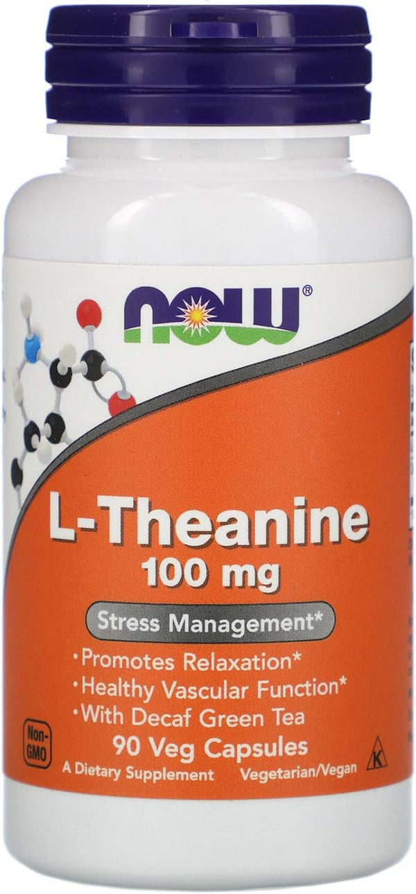 Supplements, L-Theanine 100 Mg with Decaf Green Tea, Stress Management*, 90 Veg Capsules