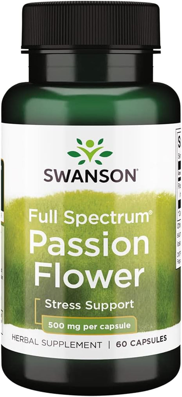 Full-Spectrum Passion Flower Stress Support 500 Milligrams 60 Capsules