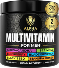 Multivitamin for Men with Sea Moss, Black Seed Oil, Ashwagandha, Turmeric Bladderwrack, Burdock,Vitamin C, Elderberry, Manuka, Yellow Dock | Daily Men'S Vitamins and Minerals Supplement