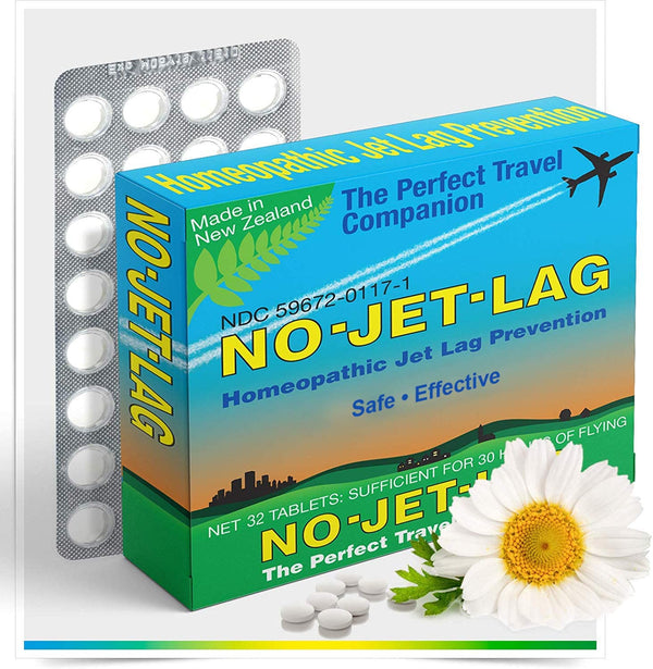 No Jet Lag Homeopathic Jet Lag Remedy (1 Pack, 32 Chewable Tablets), Travel Must Have, Flight Essential for Jet Lag Relief, Plant-Based.