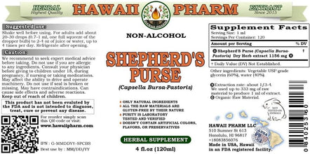 Shepherd'S Purse Alcohol-Free Liquid Extract, Organic Shepherd'S Purse (Capsella Bursa-Pastoris) Dried Herb Glycerite Natural Herbal Supplement, USA 4 Fl.Oz