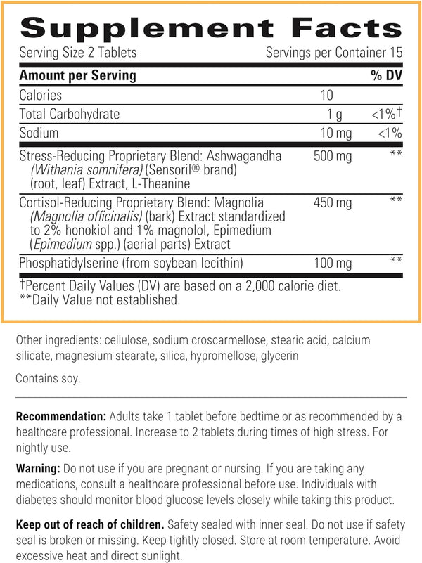 - Cortisol Manager - Supplement with Ashwagandha and L-Theanine - Supports Relaxation & Calm to Support Restful Sleep* - 30 Tablets