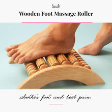 Accessories - Wooden Foot Massager, Grooved Muscle Roller, Helps Ease Muscle Tension and Improve Blood Circulation, Natural Wood Therapy Massage Tools, 29 X 24.5 Cm