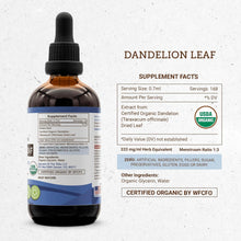 Dandelion Leaf USDA Organic | Alcohol-Free Extract, High-Potency Herbal Drops, Digestive System | Made from 100% Certified Organic Dandelion Leaf (Taraxacum Officinale) Dried Leaf (2X4 Fl Oz)