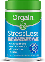 Stressless, Vegan Stress Relief Supplement - Blend of Magnesium, Lemon Balm, GABA, 5 HTP, Rhodiola Rosea, Ashwagandha and Chamomile, Gluten Free, Doctor Formulated - 90 Count, 30 Day Supply