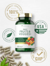 Fruits and Veggies Supplement | 250 Capsules | Made with 30 Fruits and Vegetables | Vegetarian, Non-Gmo, Gluten Free Superfood Formula