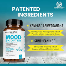 Calm Mood Booster Supplement - Natural Happy Pills for Stress, Sleep & Mood Support - Patented KSM-66® Ashwagandha & Suntheanine® L-Theanine, Rhodiola Rosea, Magnesium - 60 Count