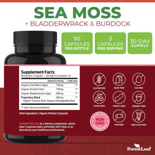 Organic Irish Sea Moss with Bladderwrack and Burdock Root - Sea Moss Capsules with Organic Turmeric & Ashwagandha Root, Superfood for Digestive (90 Count (Pack of 1))