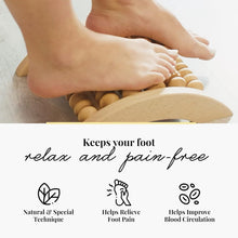 Accessories - Wooden Foot Massager, Grooved Muscle Roller, Helps Ease Muscle Tension and Improve Blood Circulation, Natural Wood Therapy Massage Tools, 29 X 24.5 Cm