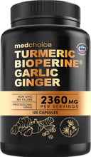 4-In-1 Turmeric and Garlic Supplements with Bioperine 2360 Mg (120 Ct) Turmeric Ginger Root Capsules with Garlic - Turmeric Curcumin with Black Pepper for Joint, Digestion & Immune Support (Pack of 1)