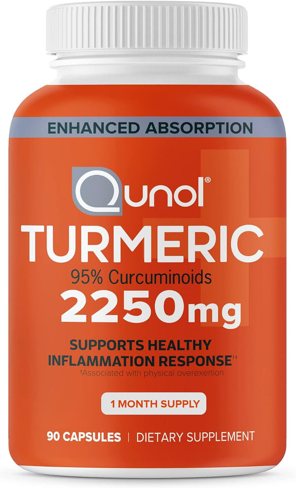 Turmeric Curcumin with Black Pepper, 2250Mg Turmeric Extract with 95% Curcuminoids, Extra Strength Turmeric Supplement, Enhanced Absorption, Joint Support Supplement, 90 Vegetarian Capsules