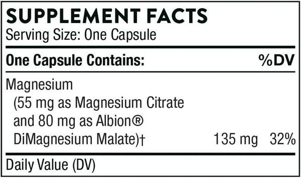 Magnesium Citramate - Magnesium Supplement with Citrate-Malate - Support Heart, Skeletal Muscles, Cardiac, Lung Function, and Bone Density - Gluten-Free, Dairy-Free, Soy-Free - 90 Capsules