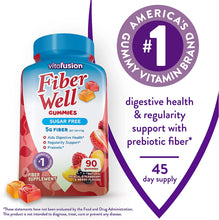 Fiber Well Sugar Free Fiber Supplement, Peach, Strawberry and Blackberry Flavored Supplements, 90 Count