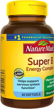 Super B Energy Complex, Dietary Supplement for Brain Cell Function Support, 60 Softgels, 60 Day Supply